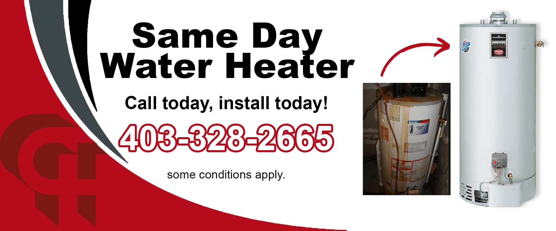 Same Day Water Heaters Banner Image